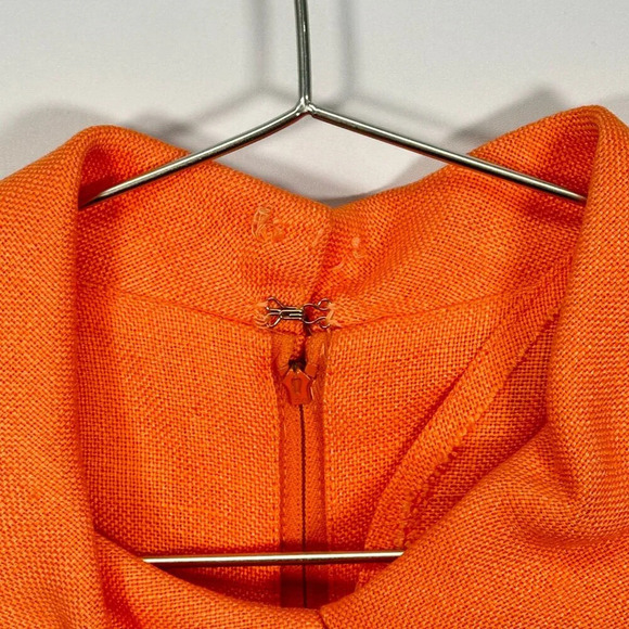 Vintage Deadstock Orange A line Collared Dress 12 - Picture 4 of 6